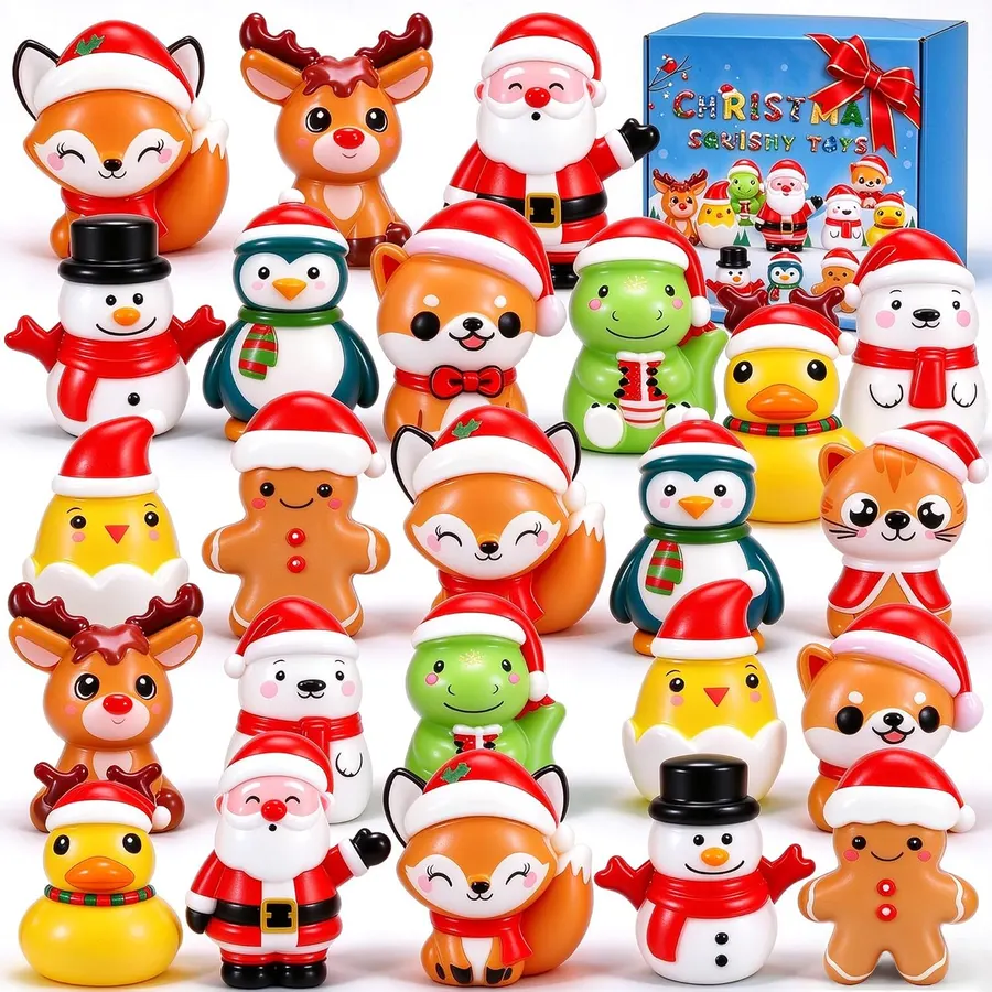 24 juguetes esponjosos para recuerdos de fiesta de Navidad — imagen 1