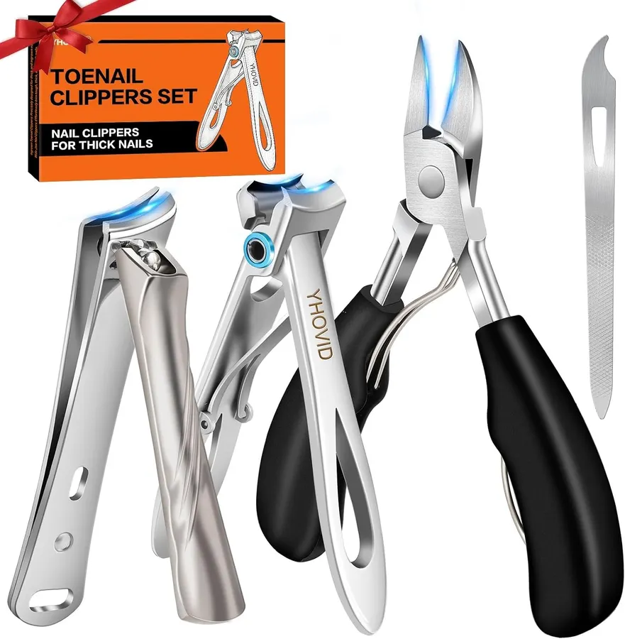 Kit de 4 Cortaúñas para Uñas Gruesas de Acero Inoxidable — imagen 1
