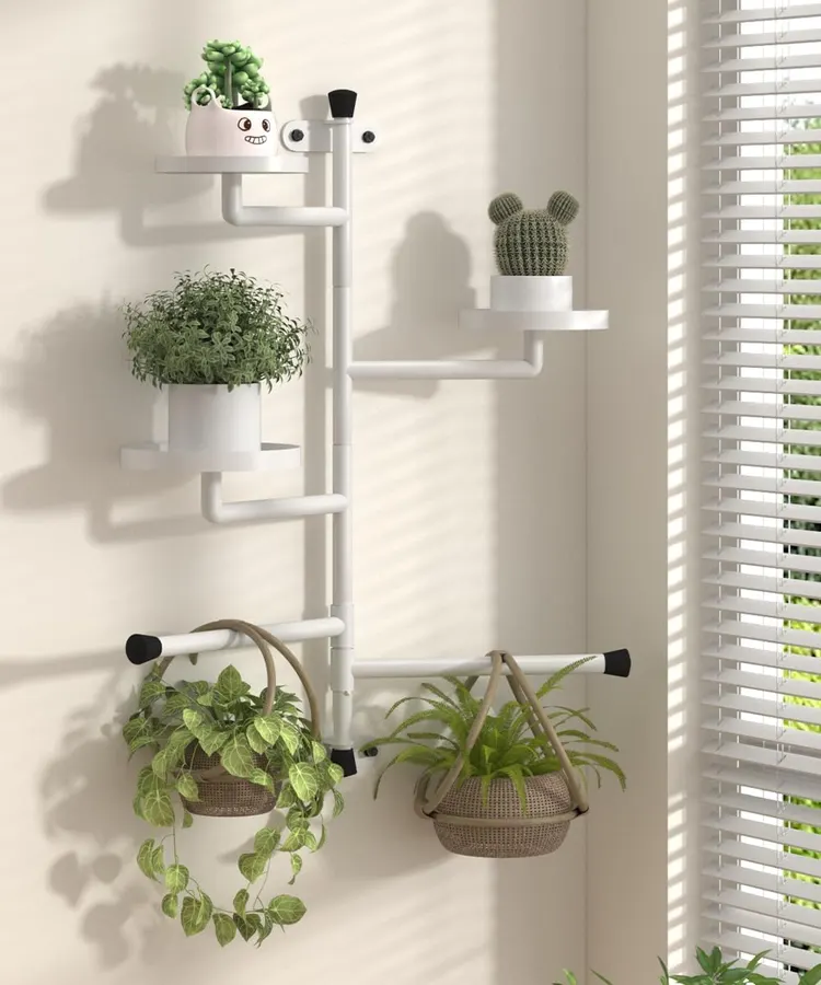 Estante de Plantas de Ventana 3 Niveles Tikimilor: Soporte Giratorio 160° para Decorar Tu Hogar — imagen 1