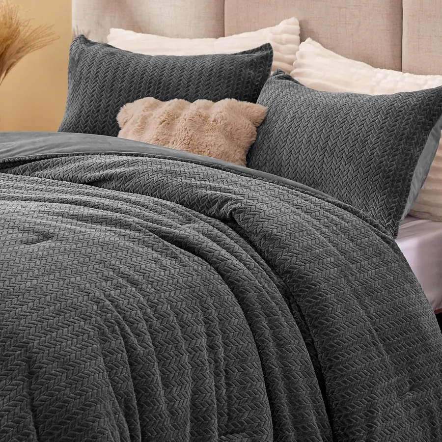 Edredón Queen Reversible Térmico 224 x 224 cm Gris — imagen 1