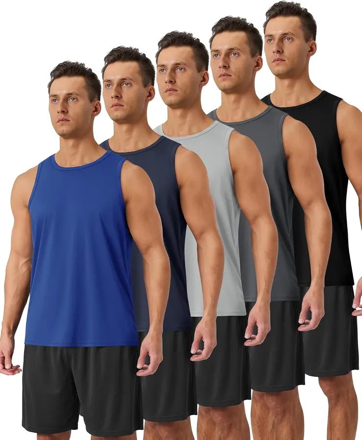 Paquete de 5 camisetas sin mangas para hombre — imagen 1