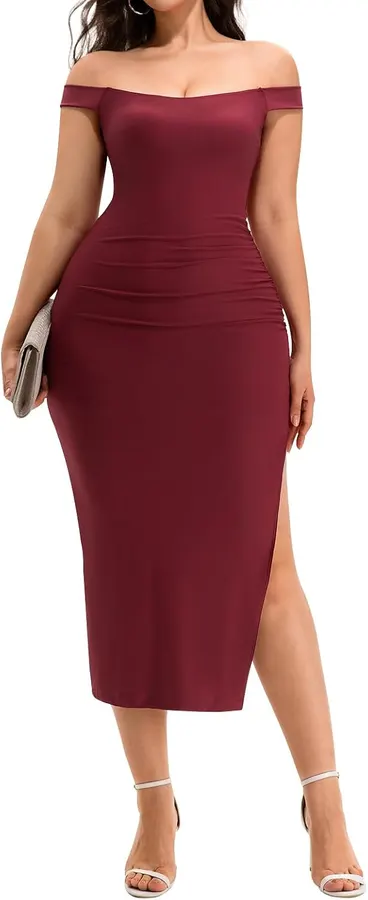 Vestido de Verano Athlemo para Mujer, Sin Mangas y Alto Escote, Maxi Color Rojo Oscuro — imagen 1