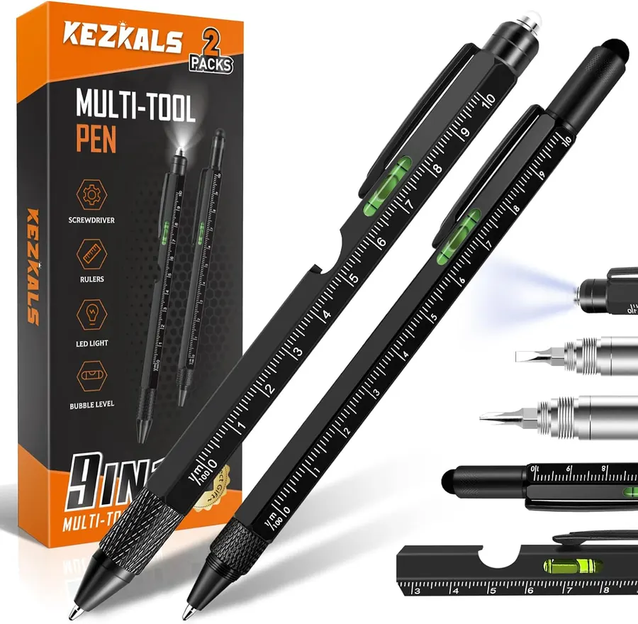 Set de Bolígrafos Multitool KEZKALS 9 en 1, Regalos Prácticos para Hombres en Navidad — imagen 1