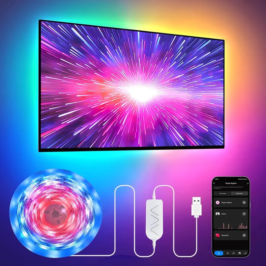 Tira LED RGBIC 3 m para TV con Alexa y 44 Modos — imagen 1
