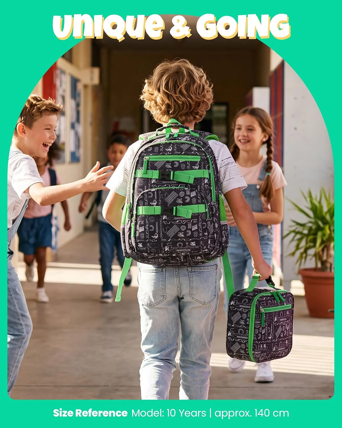 Mochila Escolar 17 L 3 Piezas con Lonchera y Cartuchera — imagen 2