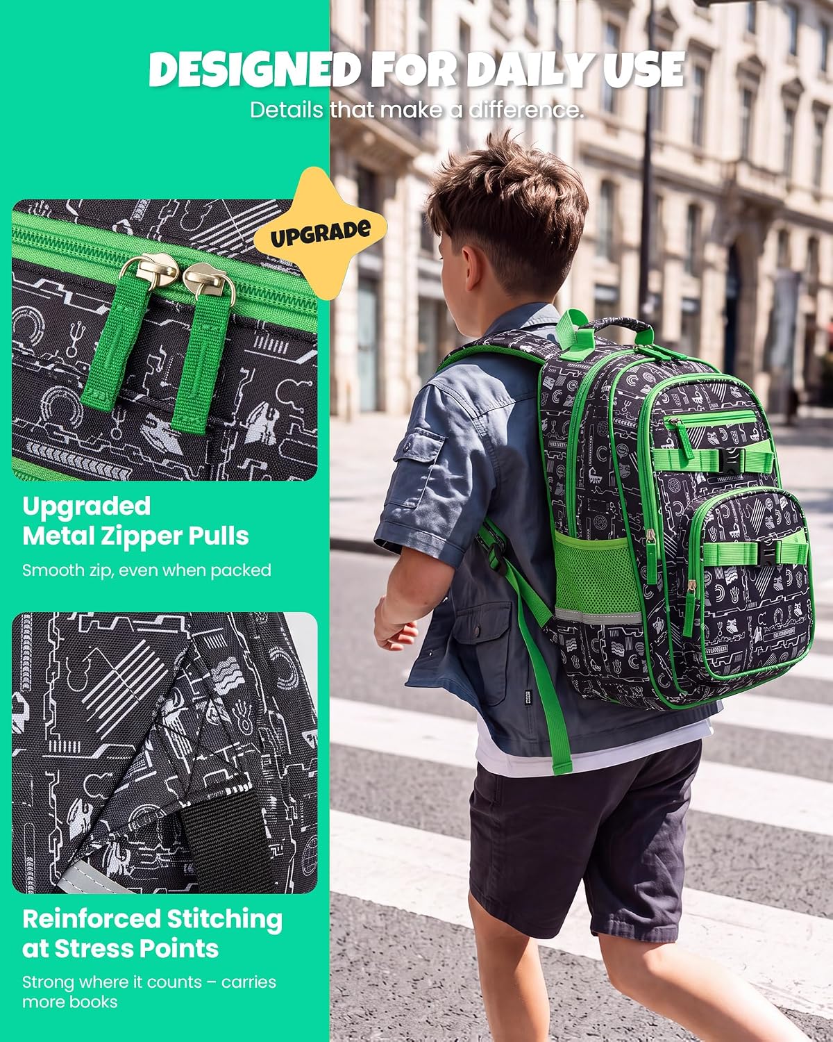 Mochila Escolar 17 L 3 Piezas con Lonchera y Cartuchera — imagen 5