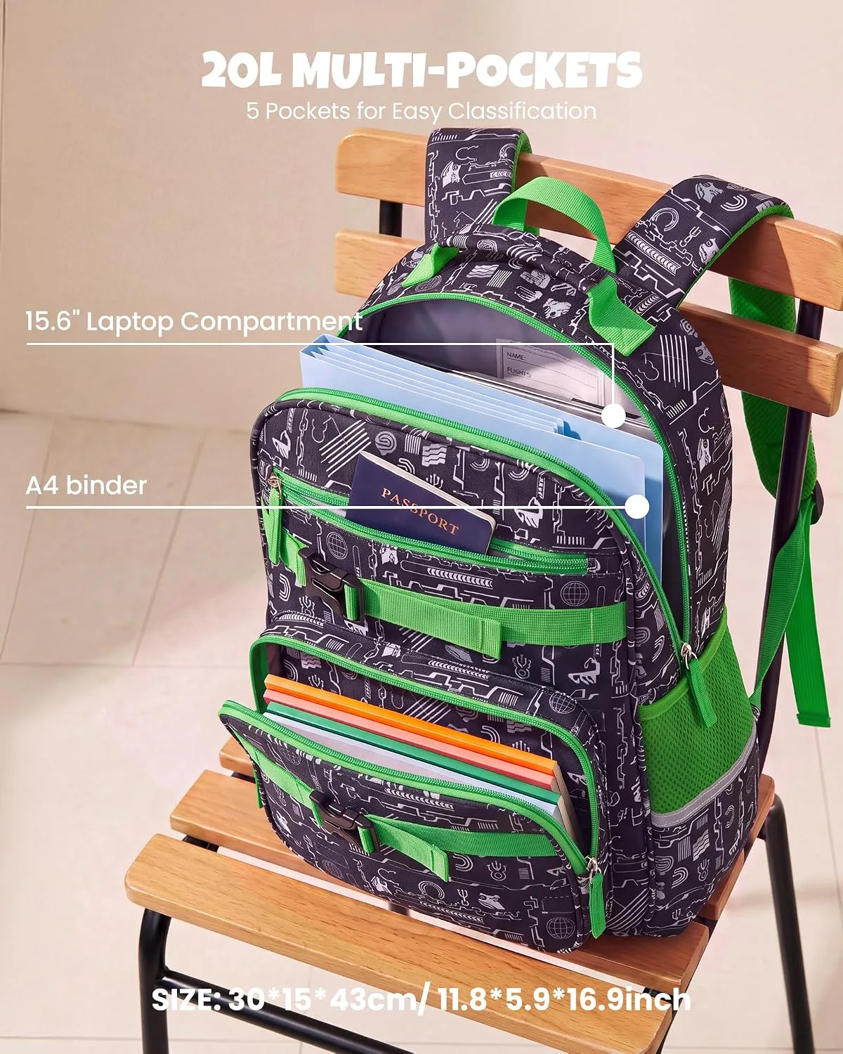 Mochila Escolar 17 L 3 Piezas con Lonchera y Cartuchera — imagen 3
