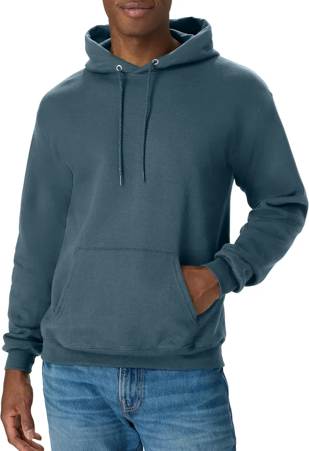 Hanes Hoodie EcoSmart: Sudadera con Capucha de Felpa Medio, Azul Metalizado, Talla M — imagen 1