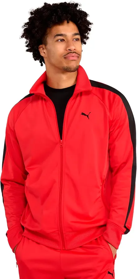 Chaqueta PUMA T7 para Hombre, Rojo y Negro, Talla Grande - Estilo y Comodidad para Todo Momento — imagen 1
