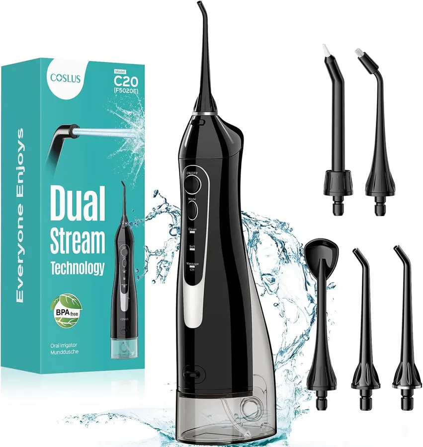 Hilo Dental COSLUS C20: Irrigador Oral Portátil Recargable, 300ml y 30 Días de Batería — imagen 1