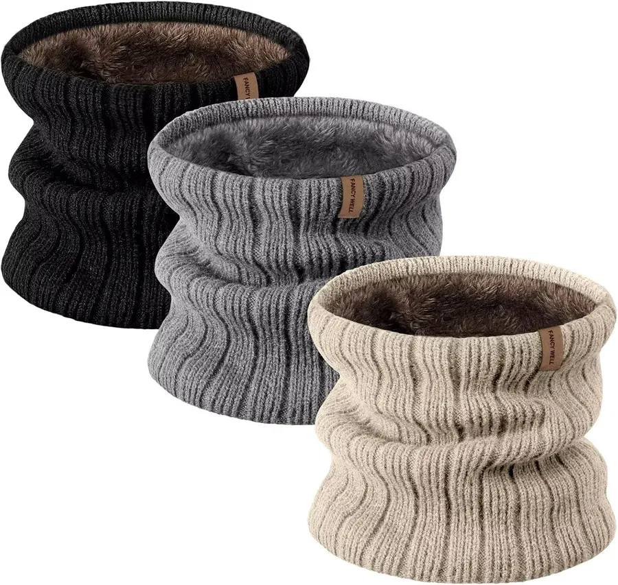 FANCY WELL Polaina de cuello de invierno para hombre, paquete de 3 — imagen 1