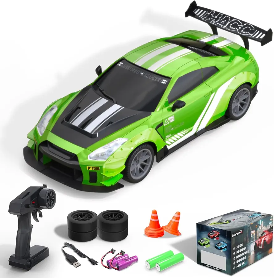 RACENT RC Drift Car 1:20 | 4WD, 20KM/H, LED Luces, 2 Baterías, Control 2.4GHz — imagen 1