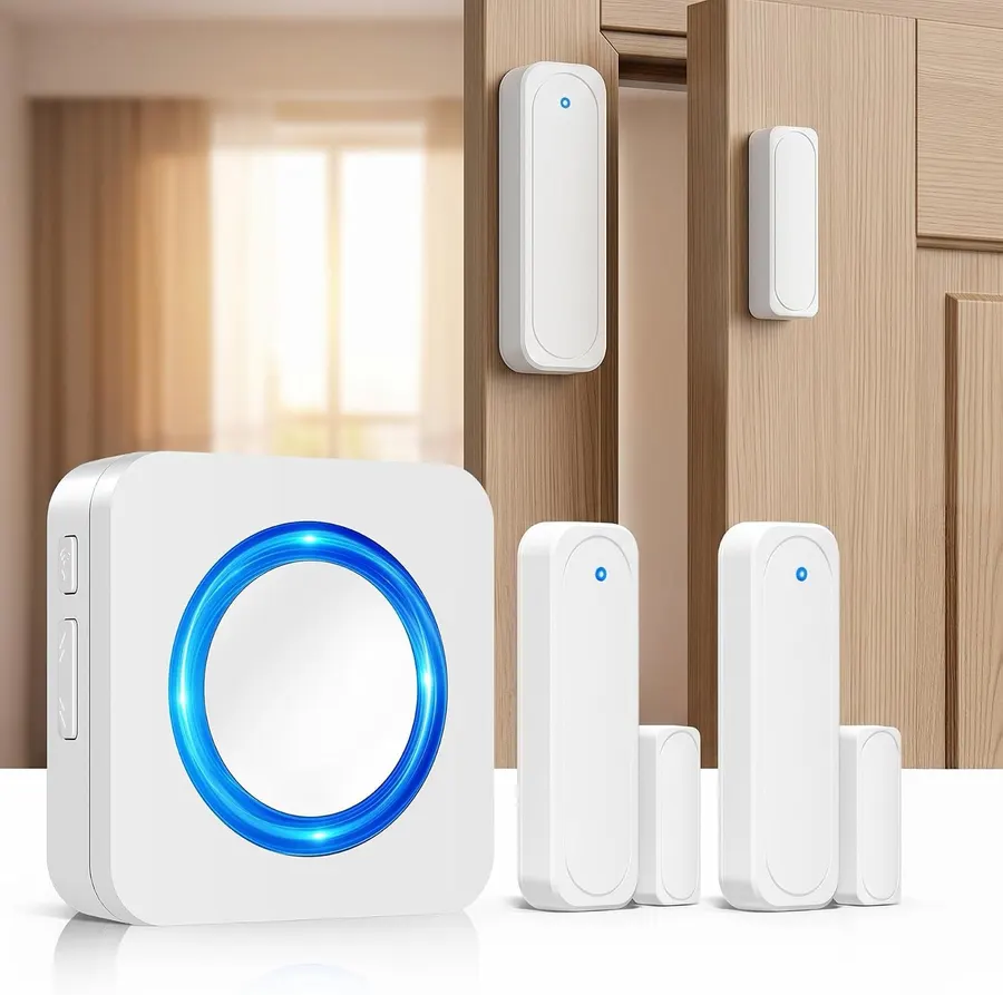 Timbre inalámbrico para puertas Satisure con sensor de entrada 700 pies 58 melodías seguridad niños — imagen 1