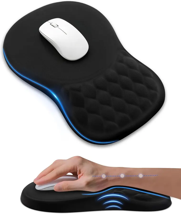PVIPCZ Alfombrilla ergonómica para mouse con reposamuñecas de espuma | Cojín d — imagen 1