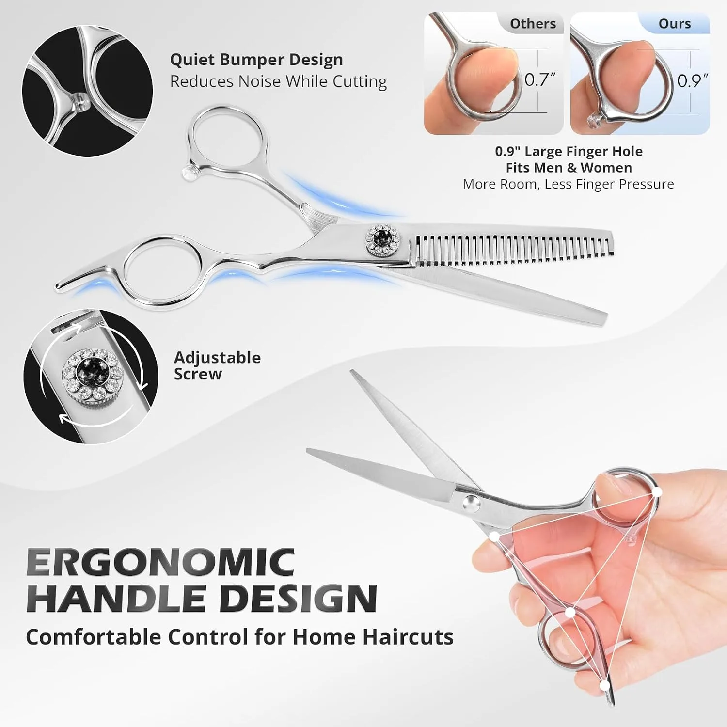 Kit Peluquería 21 Piezas con Tijeras de Corte y Entresacar — imagen 5