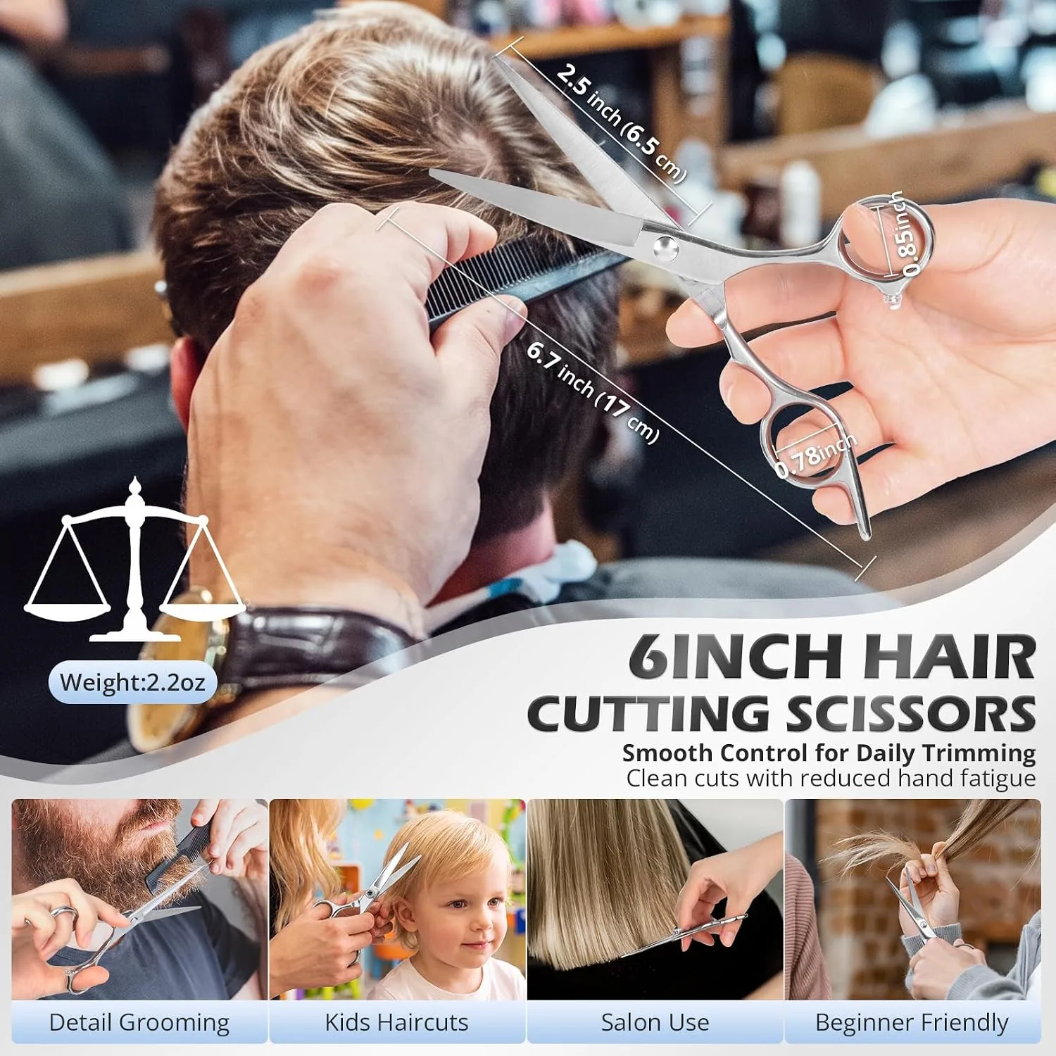 Kit Peluquería 21 Piezas con Tijeras de Corte y Entresacar — imagen 3