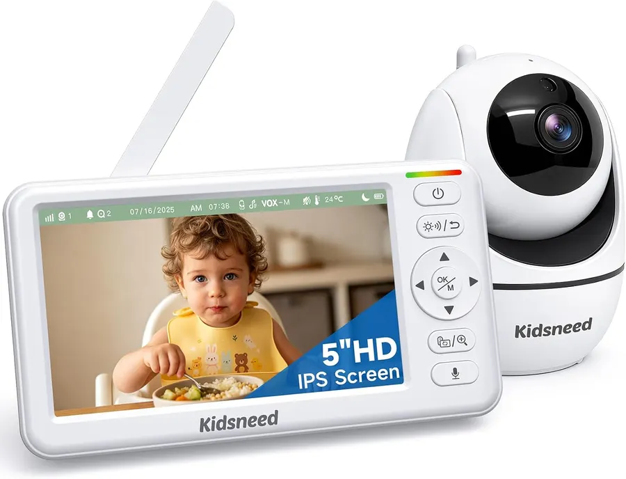 Cámara de Vigilancia para Bebés Kidsneed 5" - Batería de 48H, Visión Nocturna, Comunicación Bidireccional — imagen 1