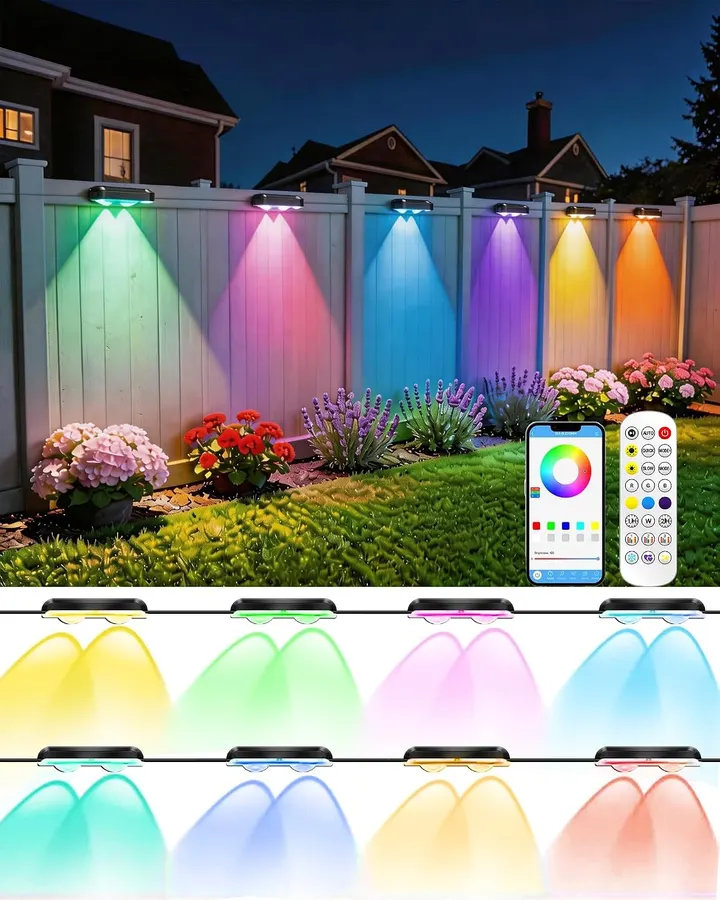Cujemy Luces LED RGB Exterior 8 Pack, Control APP, IP67, 1760 lúmenes, sincronización musical — imagen 1