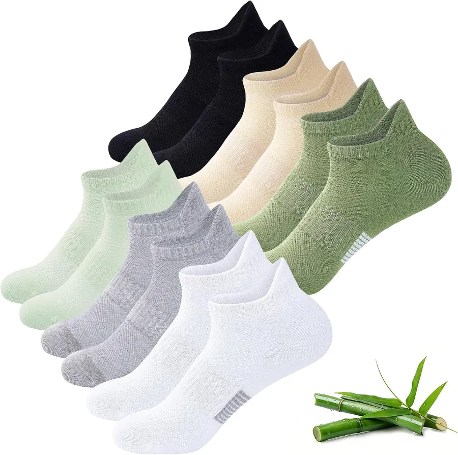 Niorasen Calcetines tobilleros de viscosa de bambú para mujer 6 pares — imagen 1