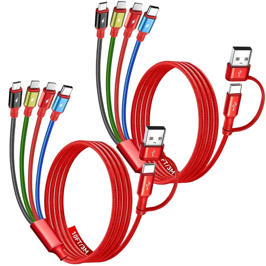 Cable de Carga 6 en 1, 10FT USB-C/A para iPhone, Galaxy y más - Ideal para Viajes — imagen 1