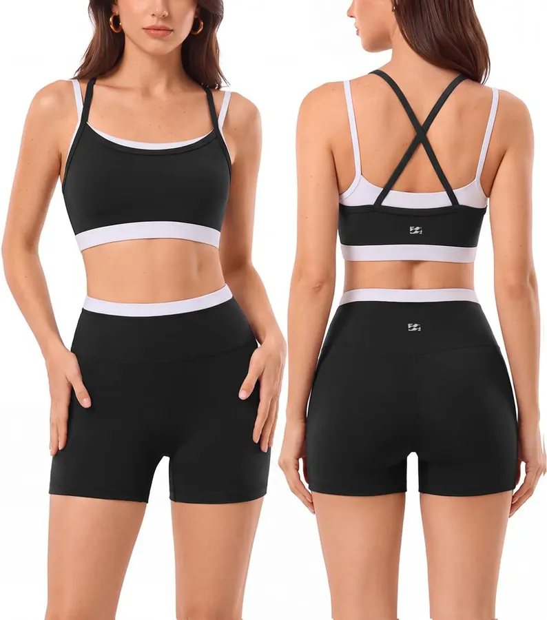 Conjunto deportivo de shorts para mujer (solo colores BLK001/Red014) a US$19.49 en Amazon — imagen 1