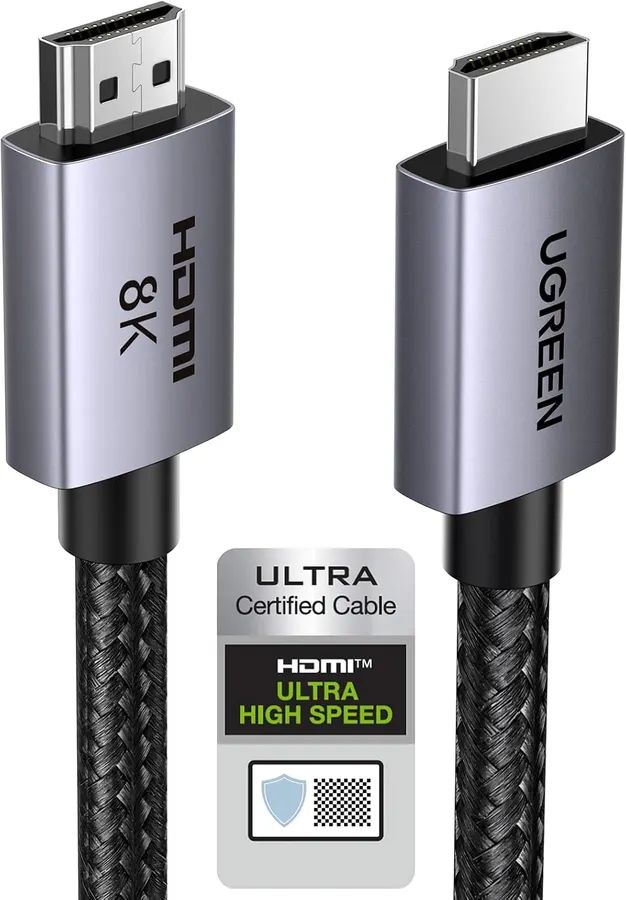 Cable HDMI 2.1 8K certificado 48Gbps 2M, aluminio, soporta 4K@240Hz, eARC HDR Dolby Atmos, UGREEN gris — imagen 1