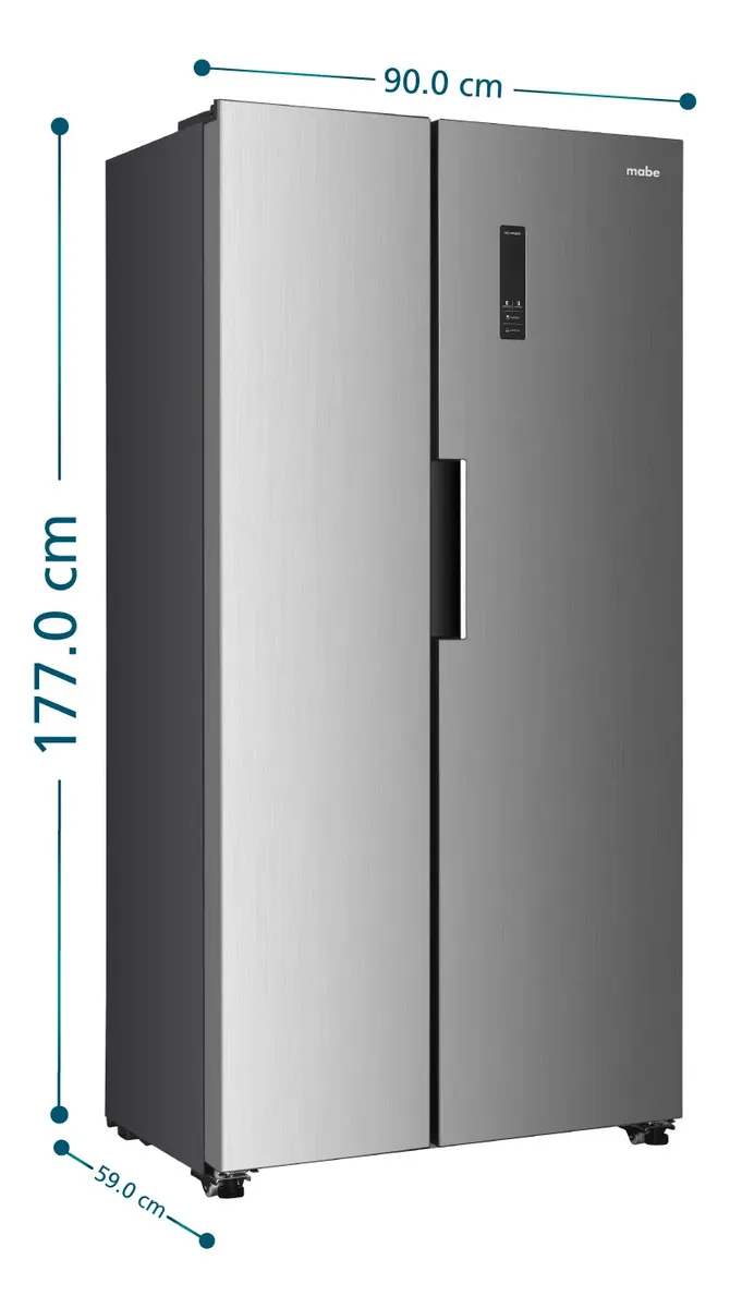 Nevecón Inverter Side By Side 480 Litros Brutos Mabe MSL480LPLSS0 Color Plateado — imagen 3