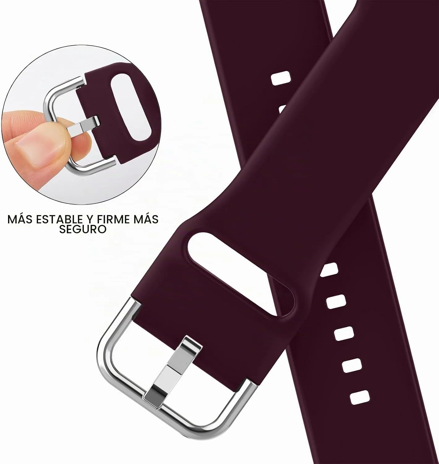 Correa deportiva para Apple Watch, 49, 46, 45, 44, 42, 41, 40 y 38 mm, correa de silicona suave, cierre clásico, reemplazo para iWatch… — imagen 4
